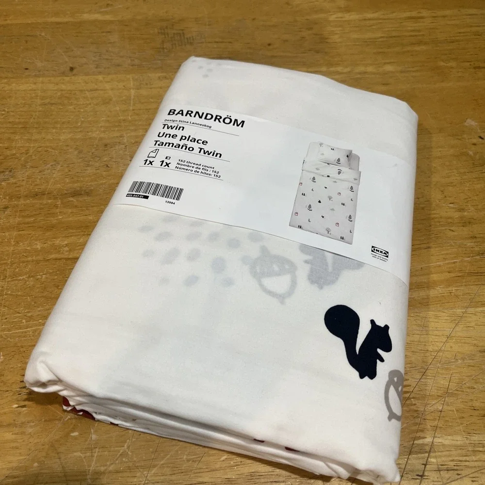 New IKEA BARNDROM Forest Animal Pattern Twin‎ Duvet Cover Pillowcase 405.047.01